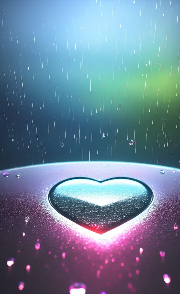 corazón bajo la lluvia
