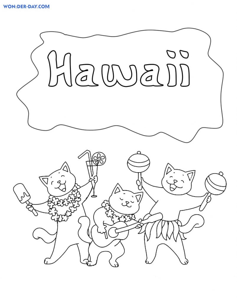 Katzen tanzen hawaiianischen Tanz