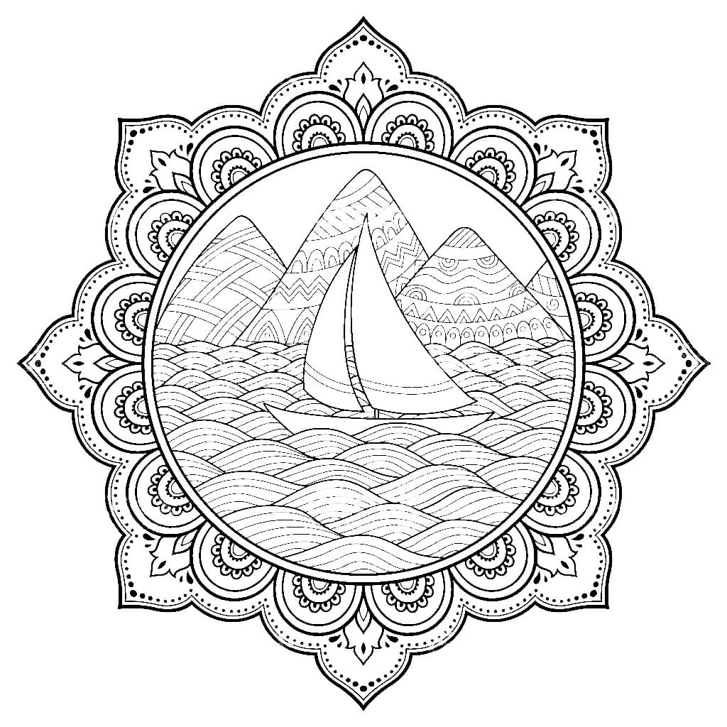 Segelboot-Mandala