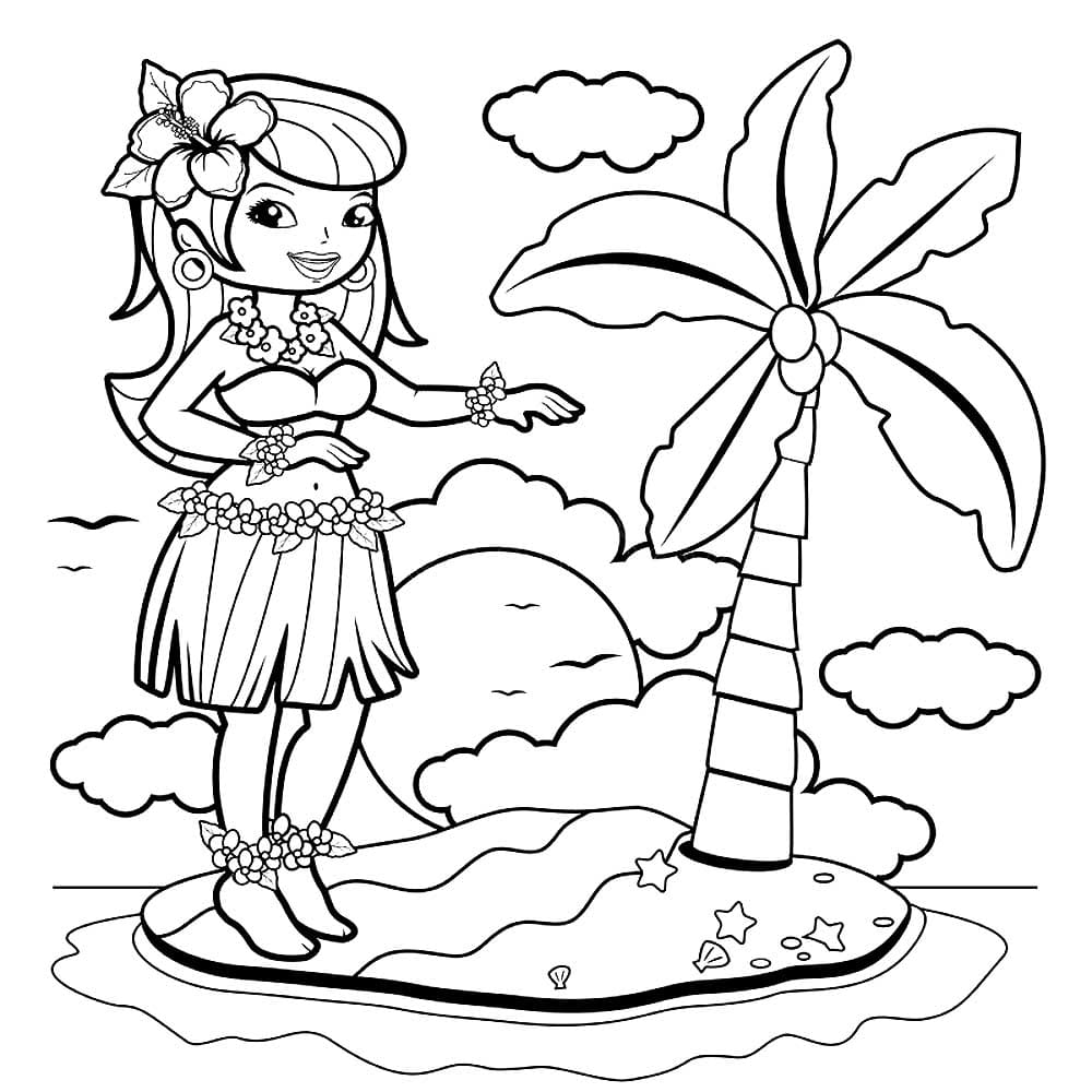 girl and palm tree
