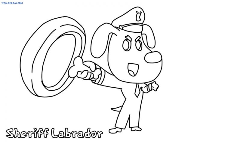 Safety Sheriff Labrador Coloring Pages | WONDER DAY — Coloring pages ...