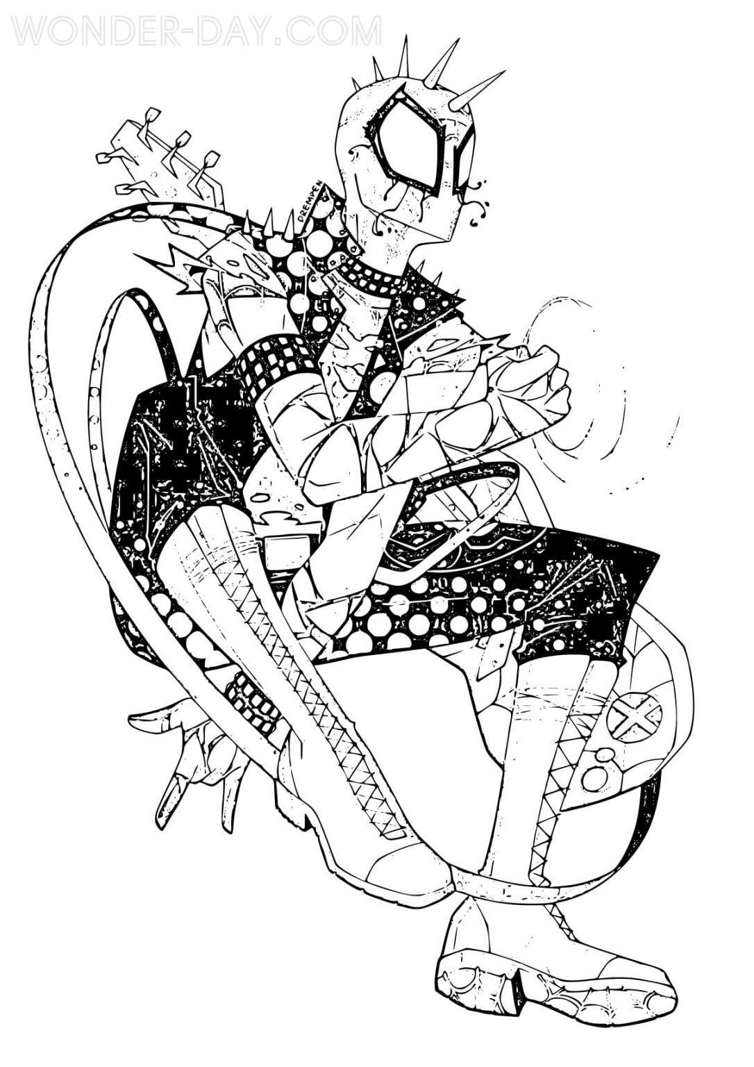 Spider Man Across the Spider Coloring - Wonder Day Across The Spider Verse Coloring Pages 27 1086x1536 