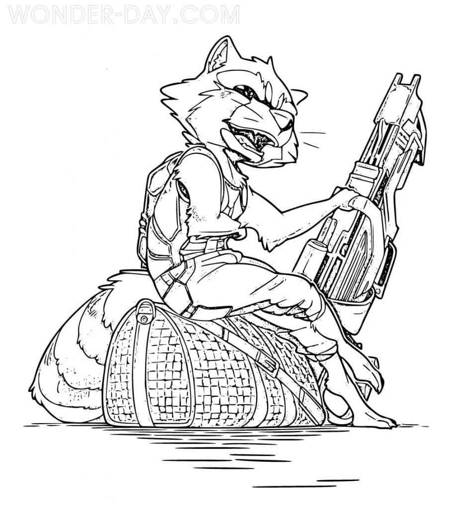 Rocket Raccoon with weapon