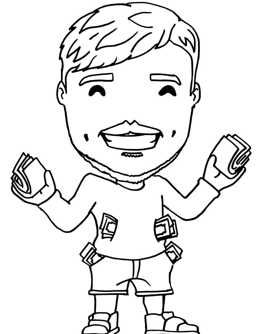 Mr Beast Coloring Pages | WONDER DAY — Coloring pages for children and ...