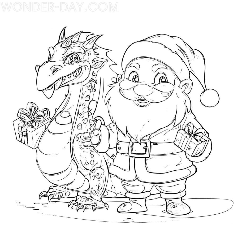Drache und Weihnachtsmann