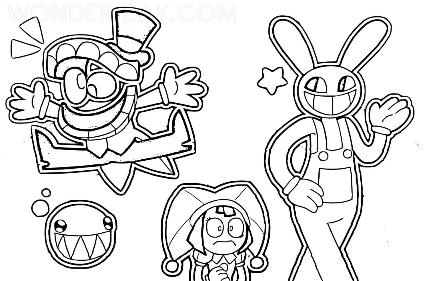 The Amazing Digital Circus Coloring Pages | WONDER DAY — Coloring pages