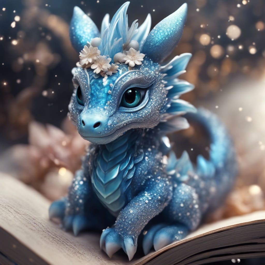 Синий новогодний дракон