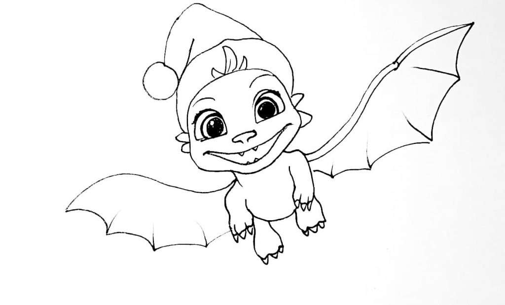 How to Draw Christmas Dragon