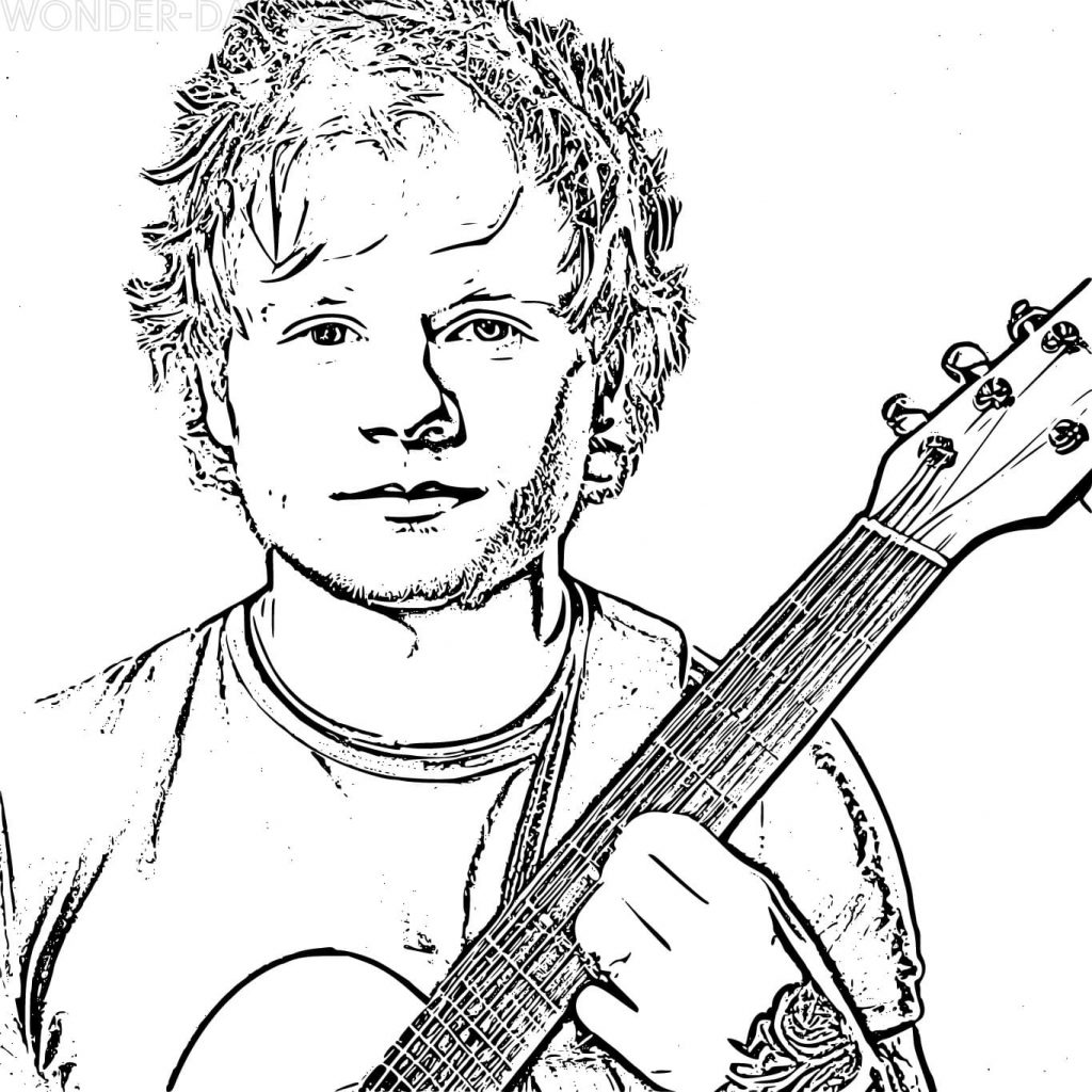 Ed Sheeran com uma guitarra