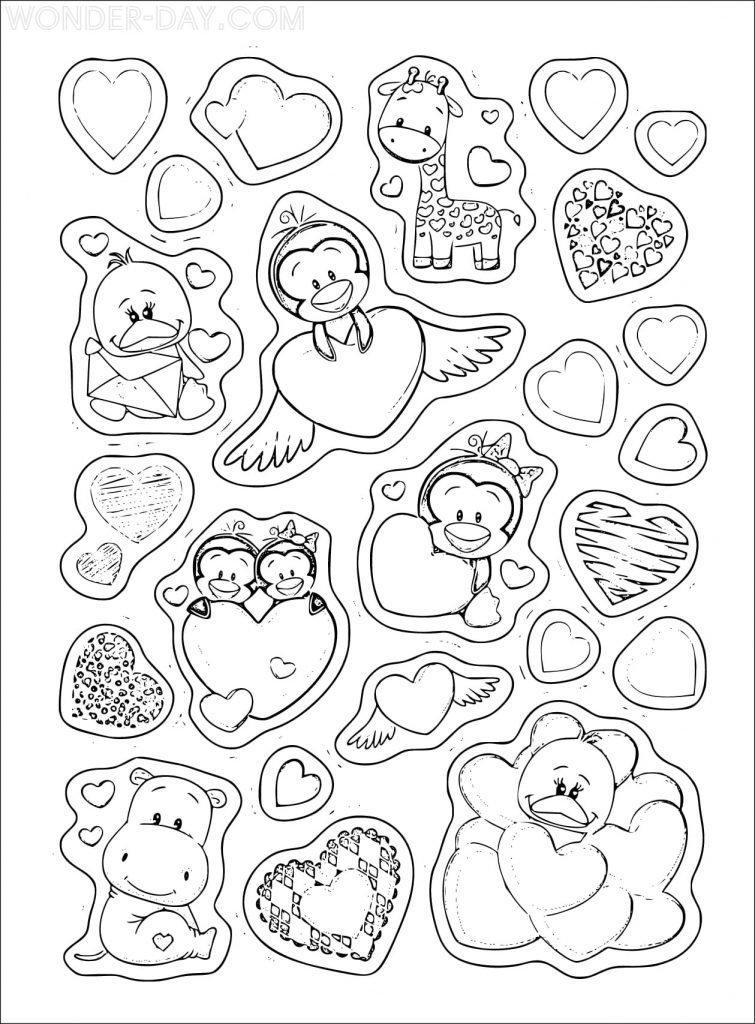 Stickers with hearts