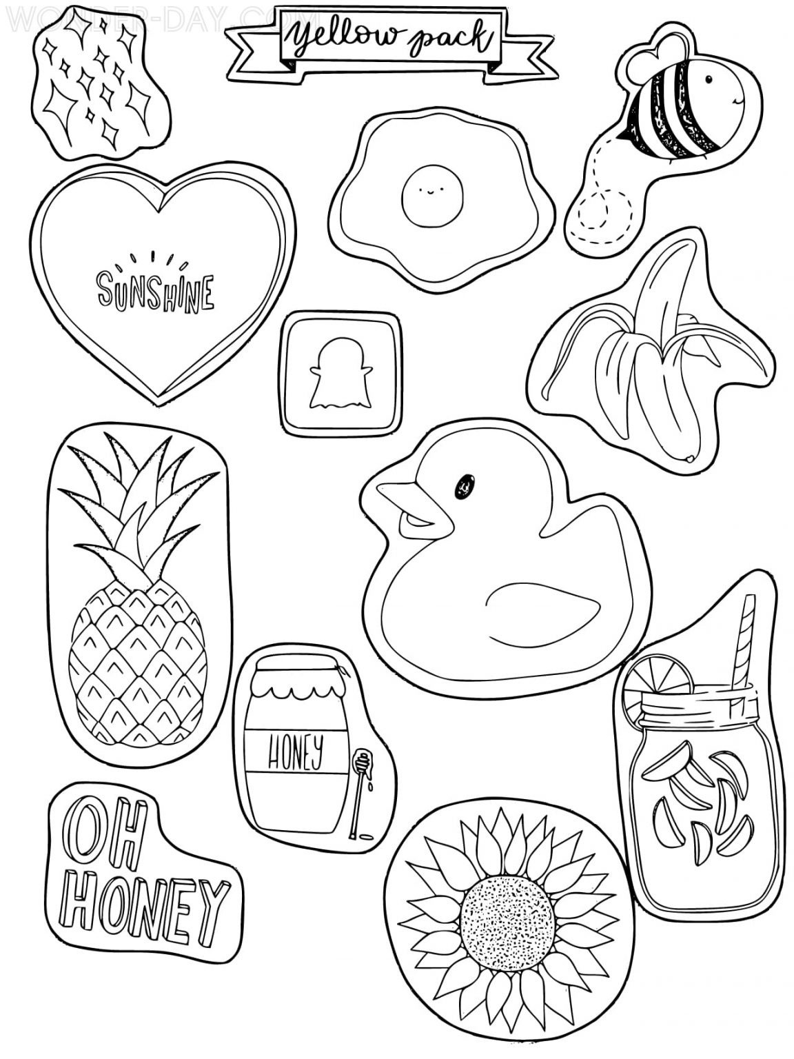 Stickers Coloring Pages | Download and Print for Free