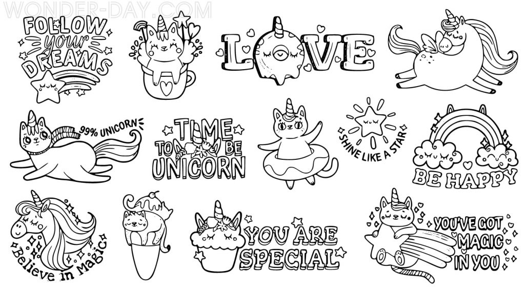 Cat unicorn stickers