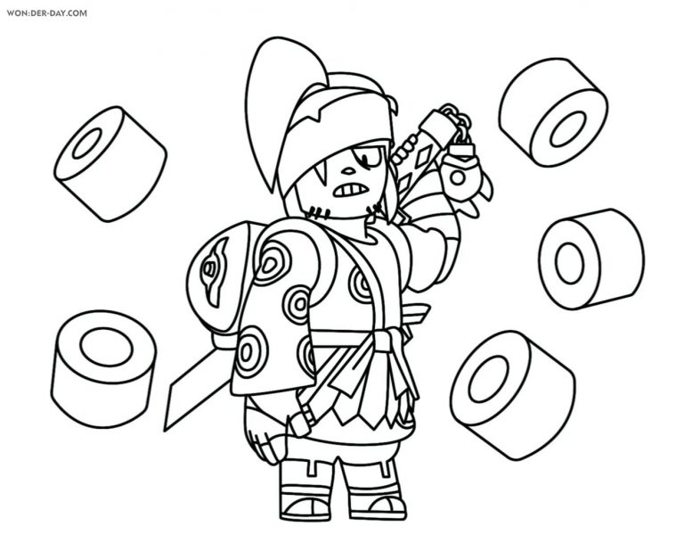 Kenji brawl stars coloring pages wonder day