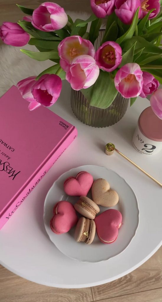 Bouquet of tulips and a book