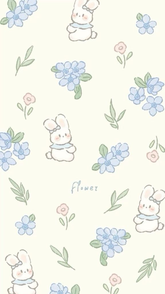 rabbit and flowers