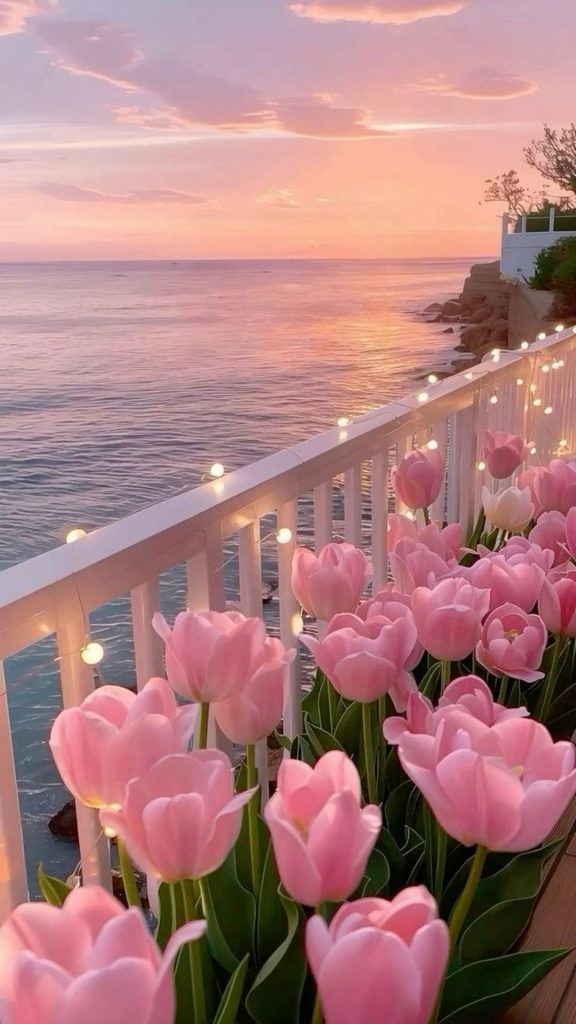 Tulips on the seashore