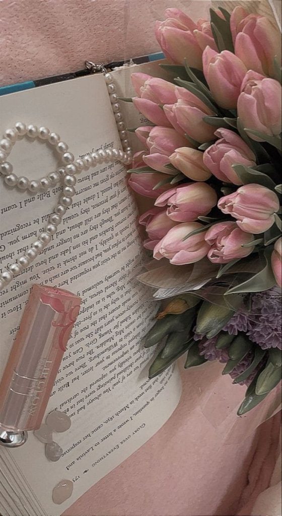 Tulips and a book