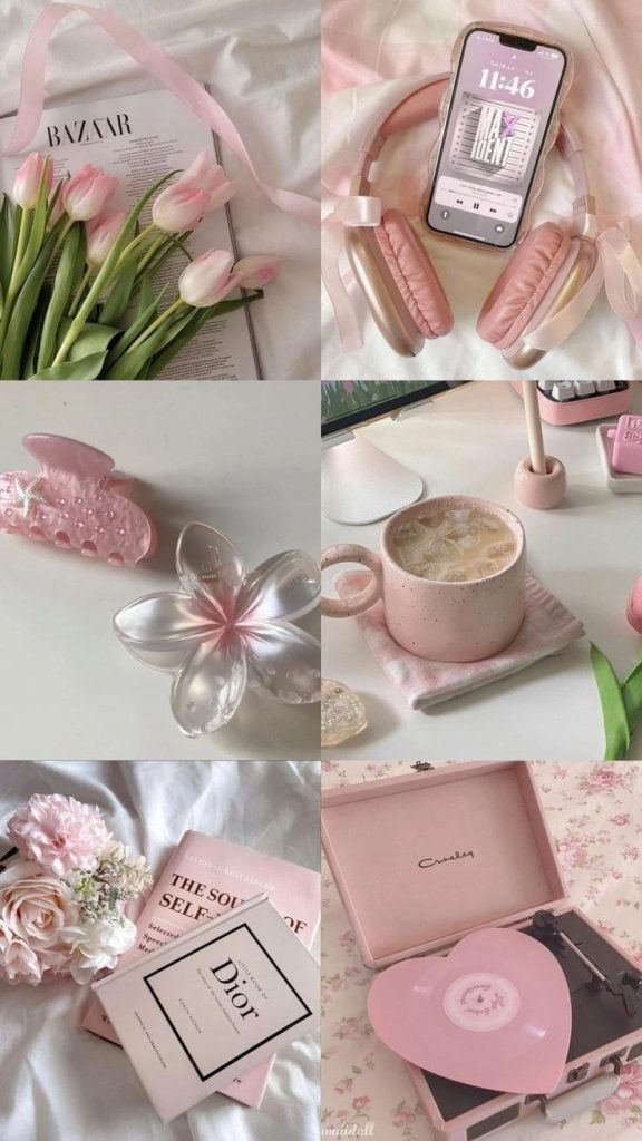 Aesthetics spring in pink tones