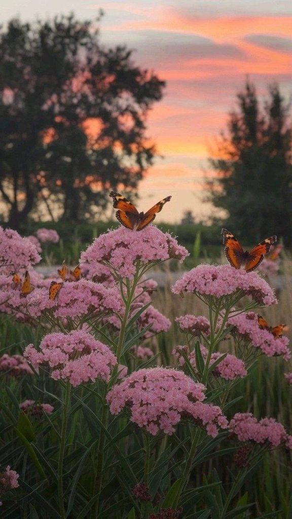 Butterflies and flowers