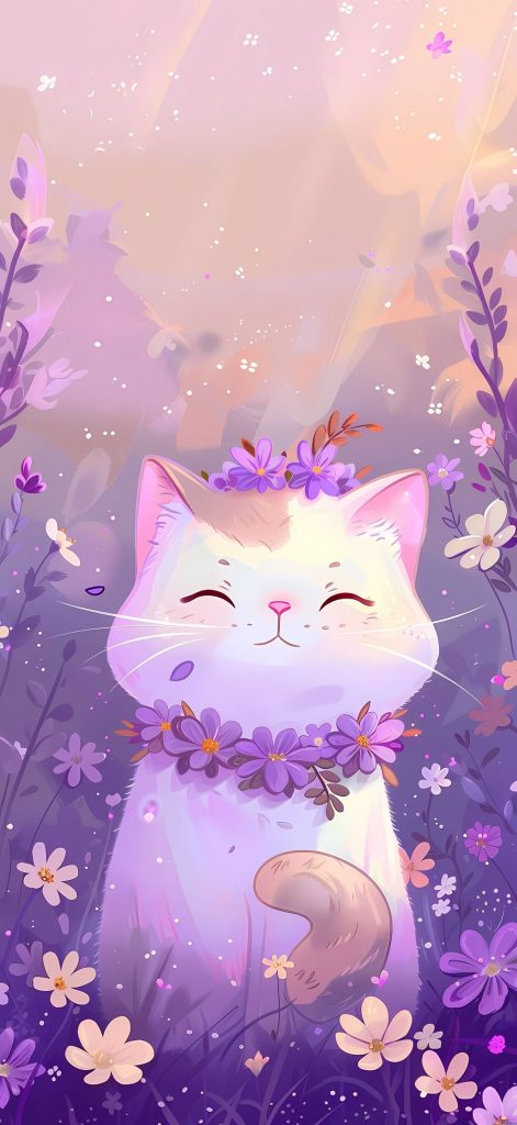 Cute kitten in cartoon style