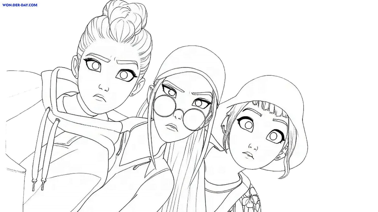 Abbigliamento Streetwear KPop Set 2 Pezzi Felpa Con Cappuccio E Pantaloni KPop Demon Hunters - Stampa Anime Streetwear Unisex Stampato